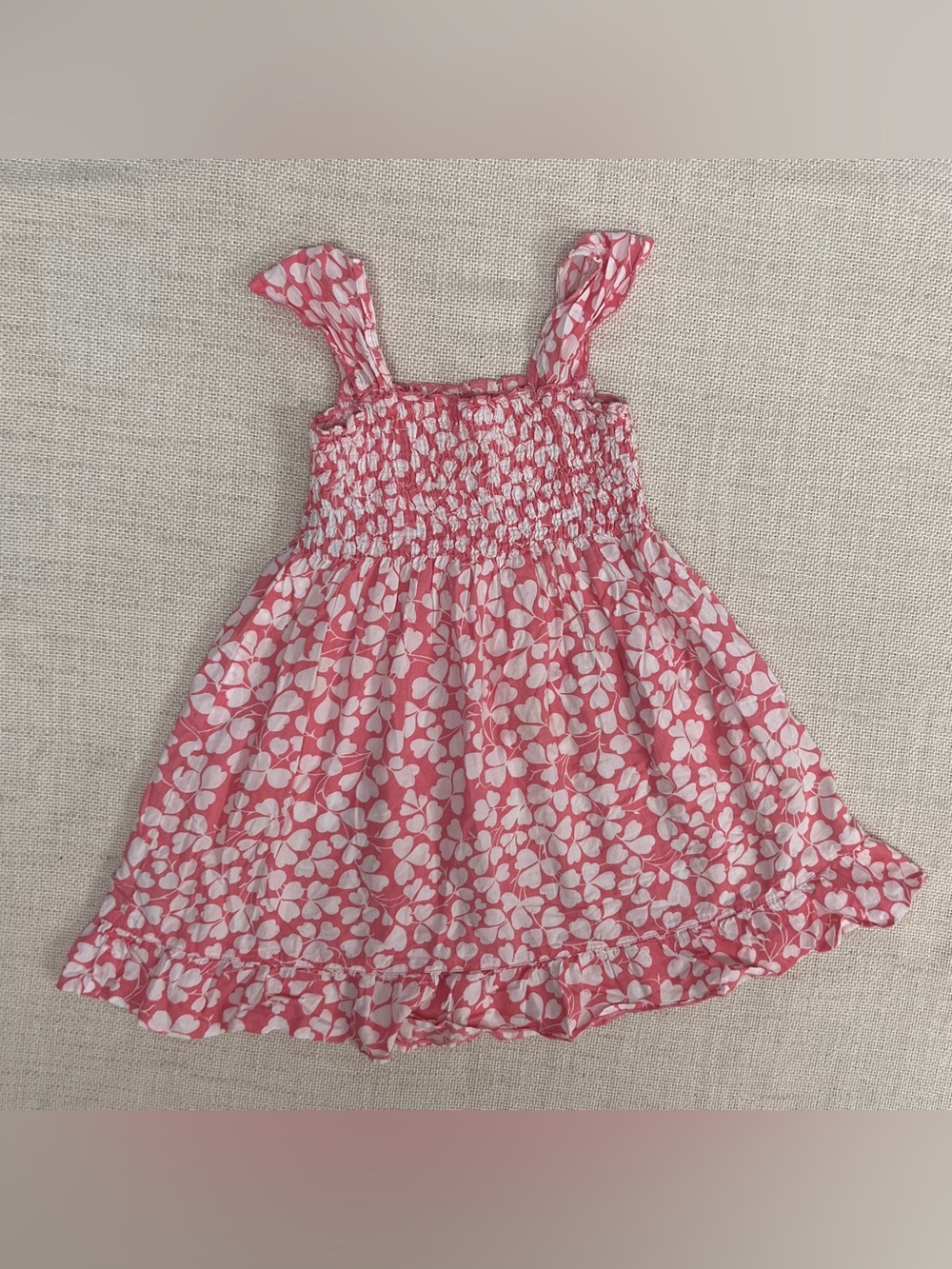 Mini Boden Girls Sundress 3-4Y Pink Floral Smocked
